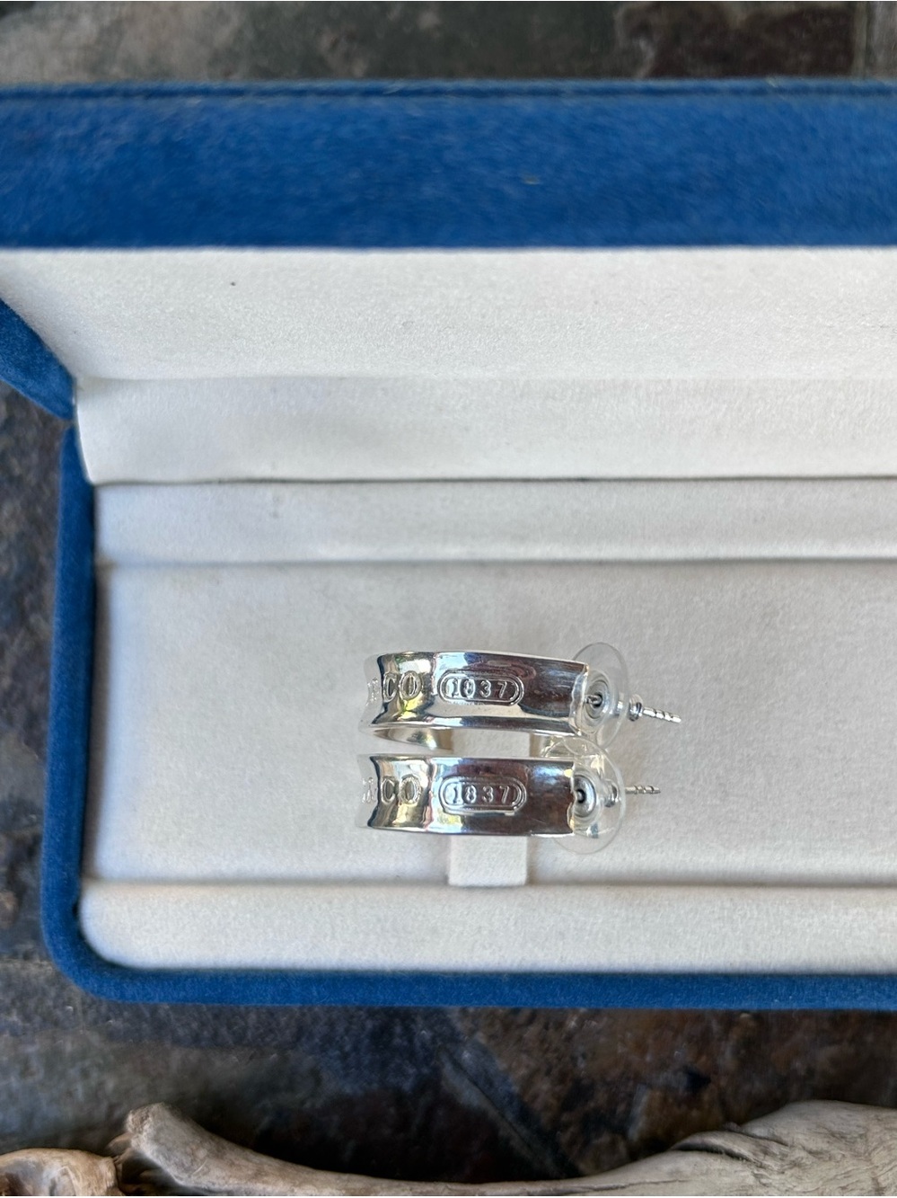 T & CO 1837 925 sterling silver 1”hoop earrings circa 1997